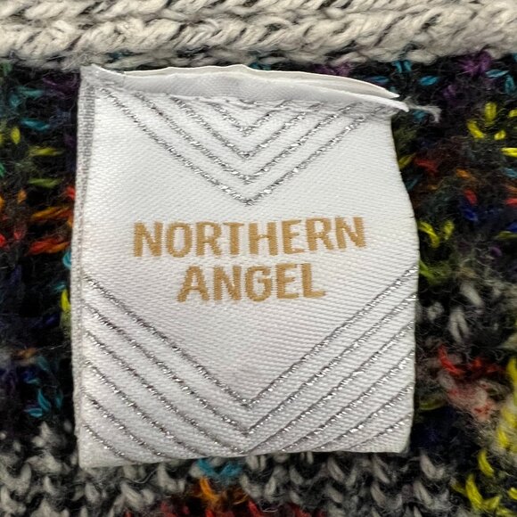 Northern Angel Women Sweater Gray Aztec Southwestern Cardigan Open Front M - Picture 7 of 8